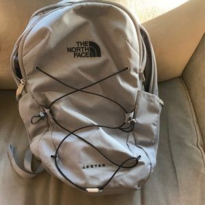 gray north face backpack
